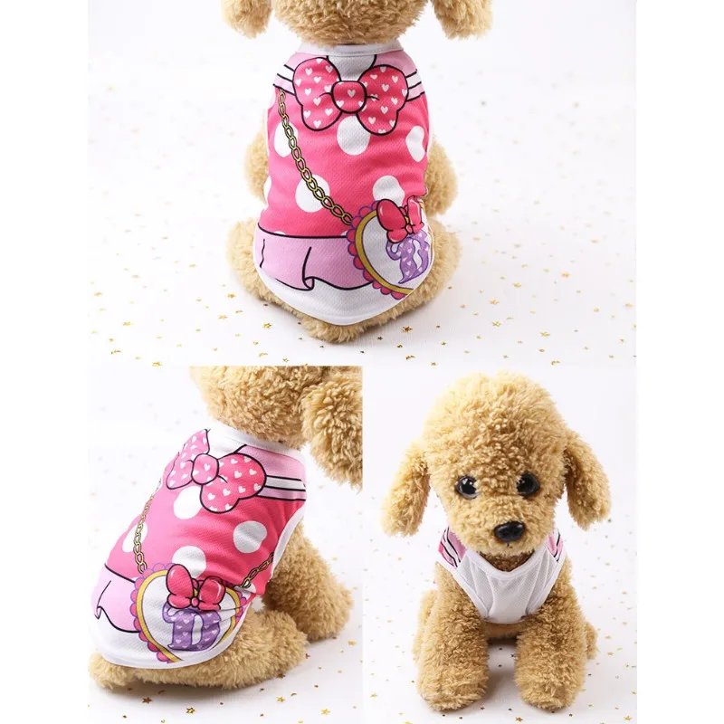 Summer Dog Shirt Sweatshirt Pet Puppy Sleeveless Vest Girl Dog Clothes Doggy Female Apparel for Small to Medium Dogs Cats Kitty