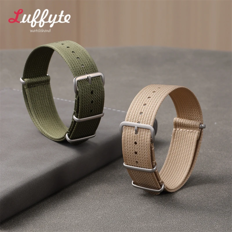 Ribbed Nylon Watchband Nylon Watch Strap 18mm 20mm 22mm Watchband Accessories for Military Watch Band Bracelets