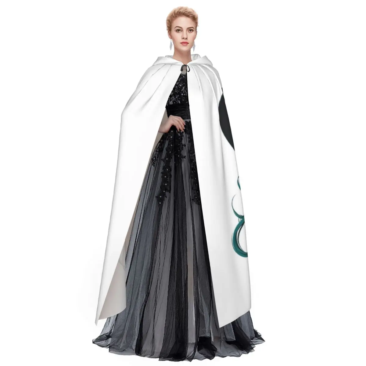 لا كاترينا لا كالافيرا دي لا كاترينا عباءة طويلة بقلنسوة ساحرة القرون الوسطى زي تنكري كيب حفلة الهالوين للبالغين للجنسين