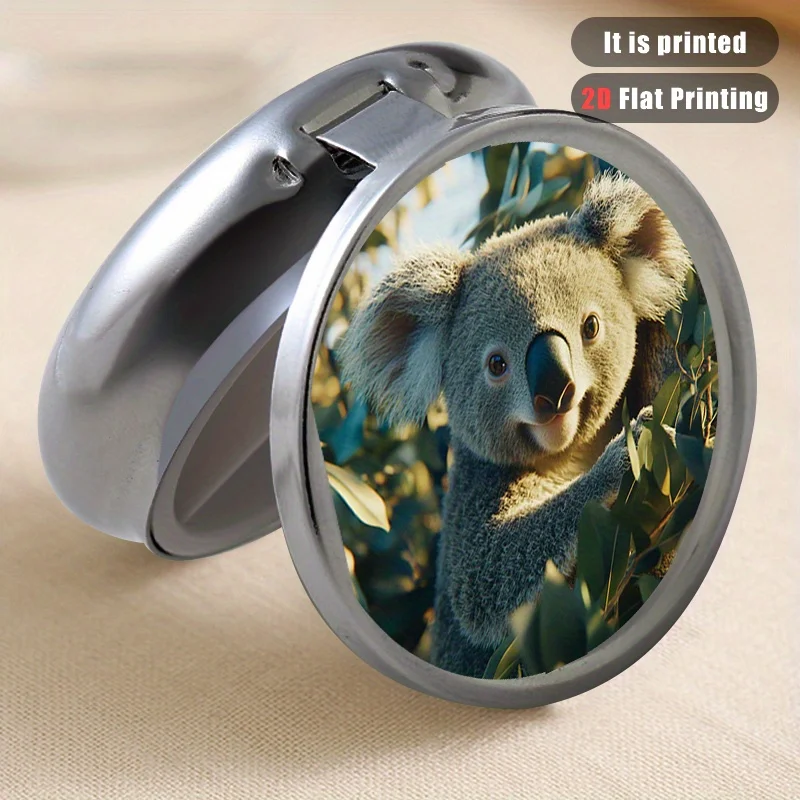 Koala 69 Printed Round Multi-Purpose Metal Box, 3-Layer Mini Portable Container, Suitable for Travel and Outdoor Activities, Multi-Layer Storage Box for Vitamins, Organizer Box, Small Gift Collection Box, Printed Locations May Vary