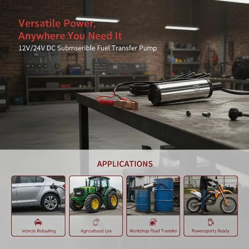 

Small Electric Fuel Transfer Pump 12V 24V DC Pumping Dispenser Lightweight Portable Clamp Models Self-priming Type