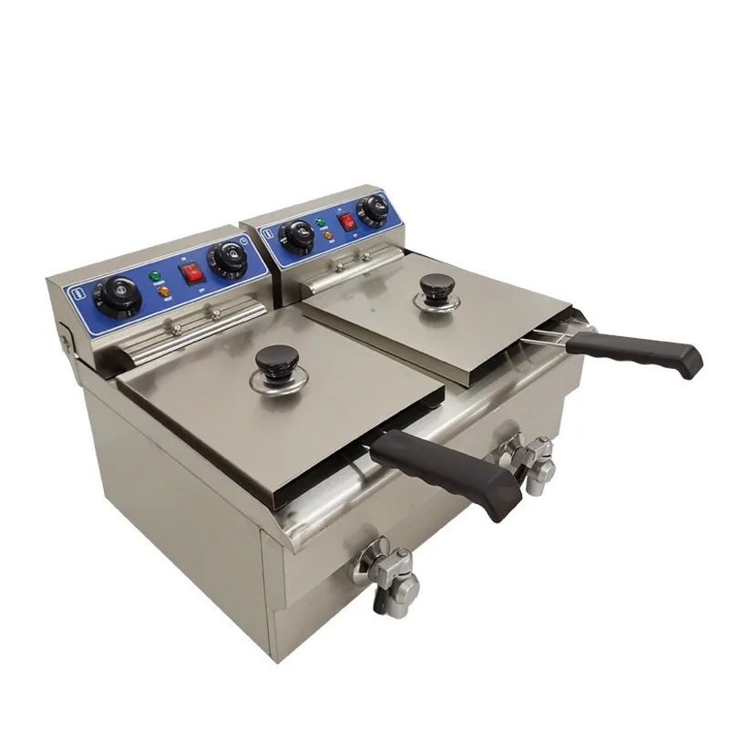 

Electric heating single cylinder double cylinder fryer machine automatic constant temperature heating fryer food fryer electric