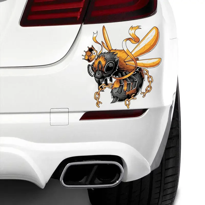 

Car Vinyl Decal Cartoon Crown Bee Design Sticker Waterproof Removable for Car Motorcycle Laptop Auto Body Decoration