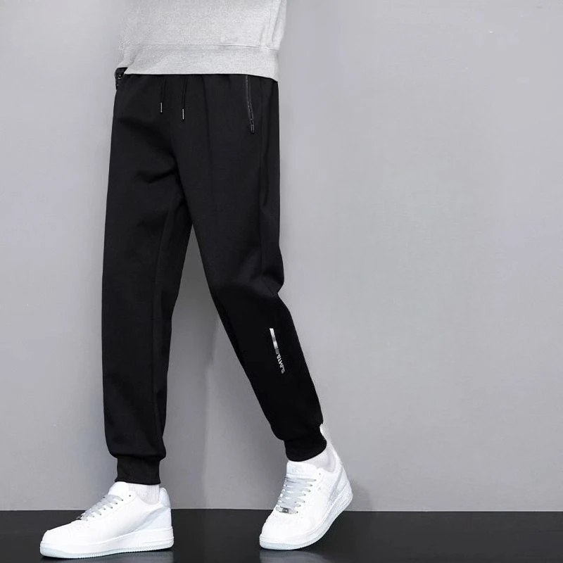 2026 Fall New Mens Grey Sweatpants Loose Cuffed Casual Athletic Pants Versatile Student Trousers
