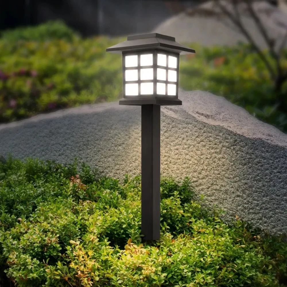 Pole Solar Lamp Outdoor Garden Decoration LED Light with House Shape Lawn Patio Yard Pathway Garden Lights 3000K 6000K