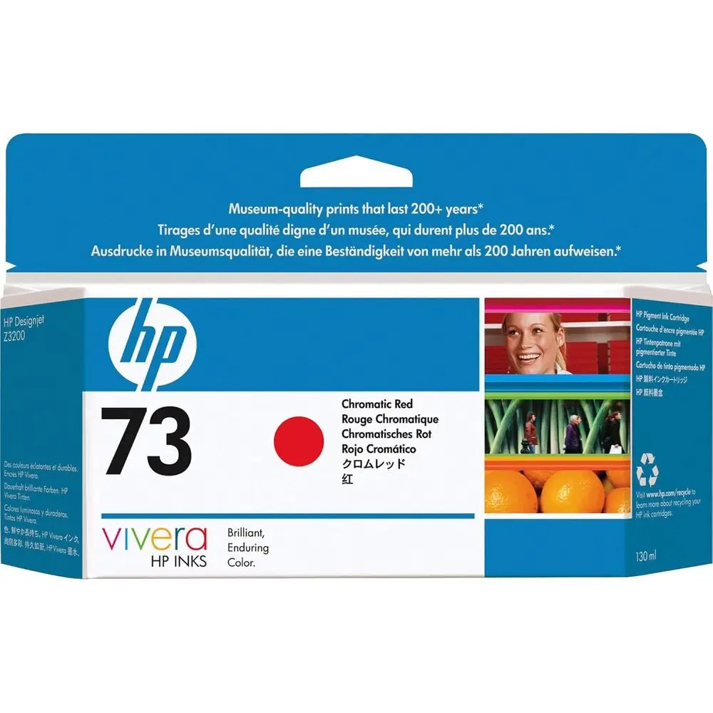 

73 Chromatic Red 130-ml Genuine Ink Cartridge (CD951A) or DesignJet Z3200 Large ormat Printers