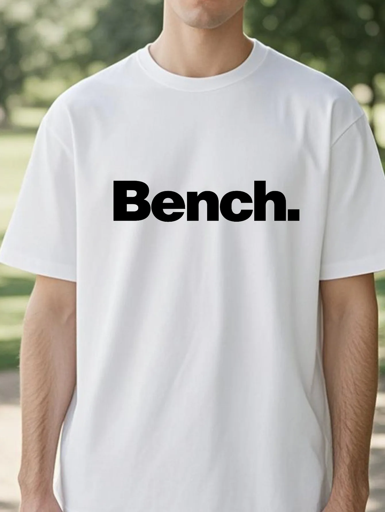 تي شيرت رجالي صيفي قطني عالي الجودة عصري كاجوال رياضي فضفاض مطبوع برقبة دائرية وأكمام قصيرة