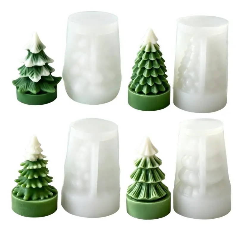 DIY Mini Christmas Tree Silicone Mold Heat Resistant for Handmade Aroma Candle Resin Plaster Craft Lovers Christmas Gift