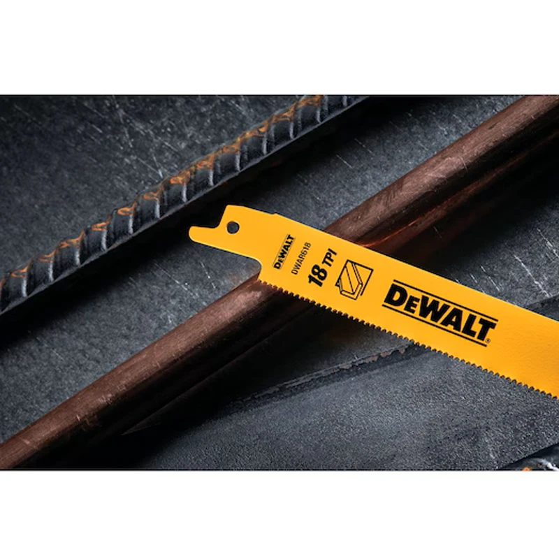 DEWALT DW4808 Reciprocating Saw Blades Straight Back 6-Inch Metal Cutting Bi-Metal 5-Pack  Power Tool Accessories