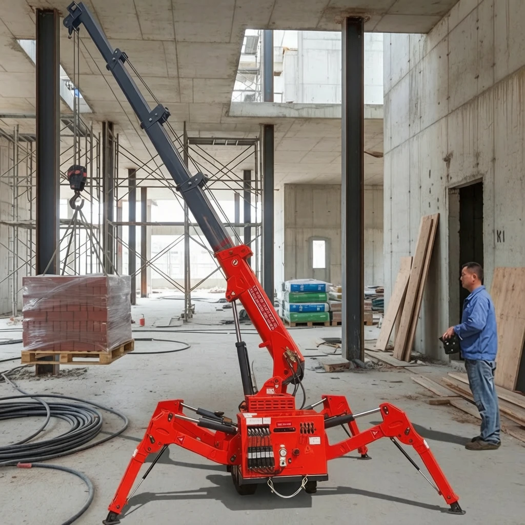 Hot Product Spider Crane for Glass Installation Roof Lifting Crane Crawler Spider Crane For Narrow Space Directly Factory Sale