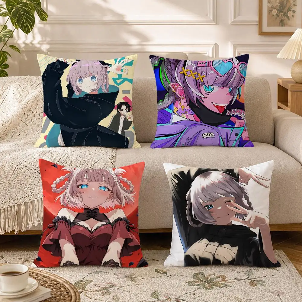 Anime Call of the Night Cushion Cover Soft Square Throw Pillow Covers Set for Sofa Bedroom Car Home Decoration