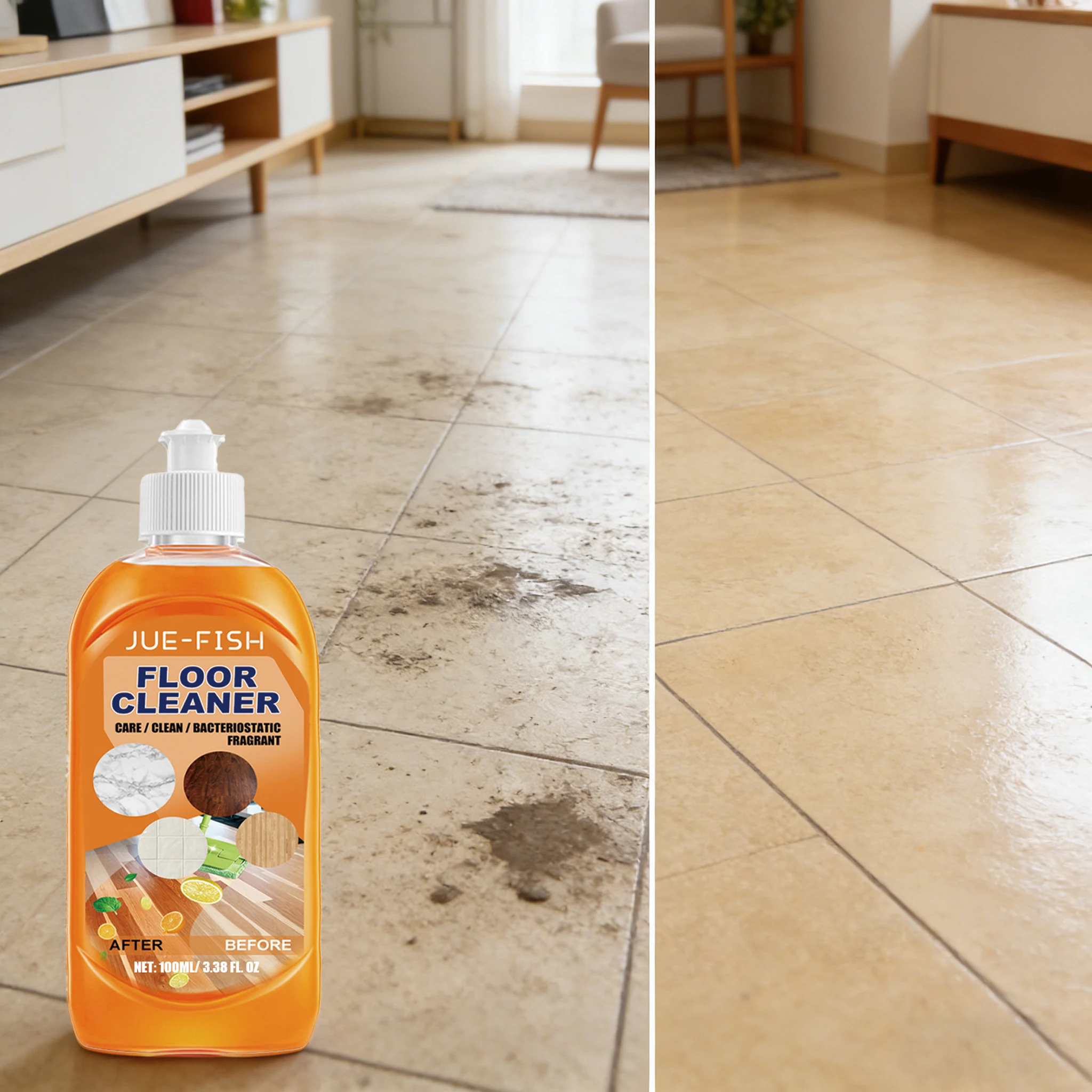 Limpiador de Pisos Multisuperficie, Elimina Manchas, Abrillanta y Desincrusta Pisos de Madera y Azulejos, para el Mantenimiento del Hogar