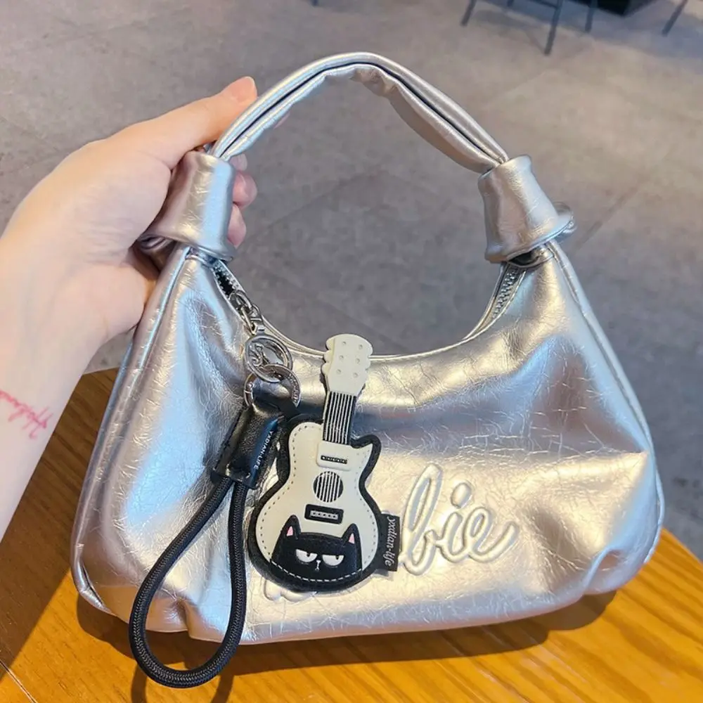PU Leather Leather Keychain Black Cat Piano Shape Musical Instrument Keychain Guitar Shape With Lanyard Guitar Keyring - view 3