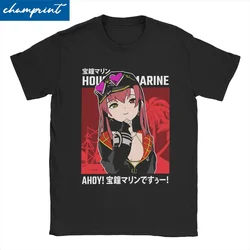 Cool Hololive Houshou Marine With Jacket T-Shirt Men Women Round Collar Pure Cotton T Shirts Short Sleeve Tee Shirt Classic Tops