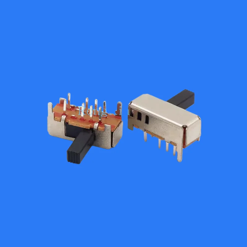 100pcs/ SK-23D06(2P3T)8-pin horizontal 3-speed toggle switch 5mm handle height 2 fixed-pin double-pole 3 throw