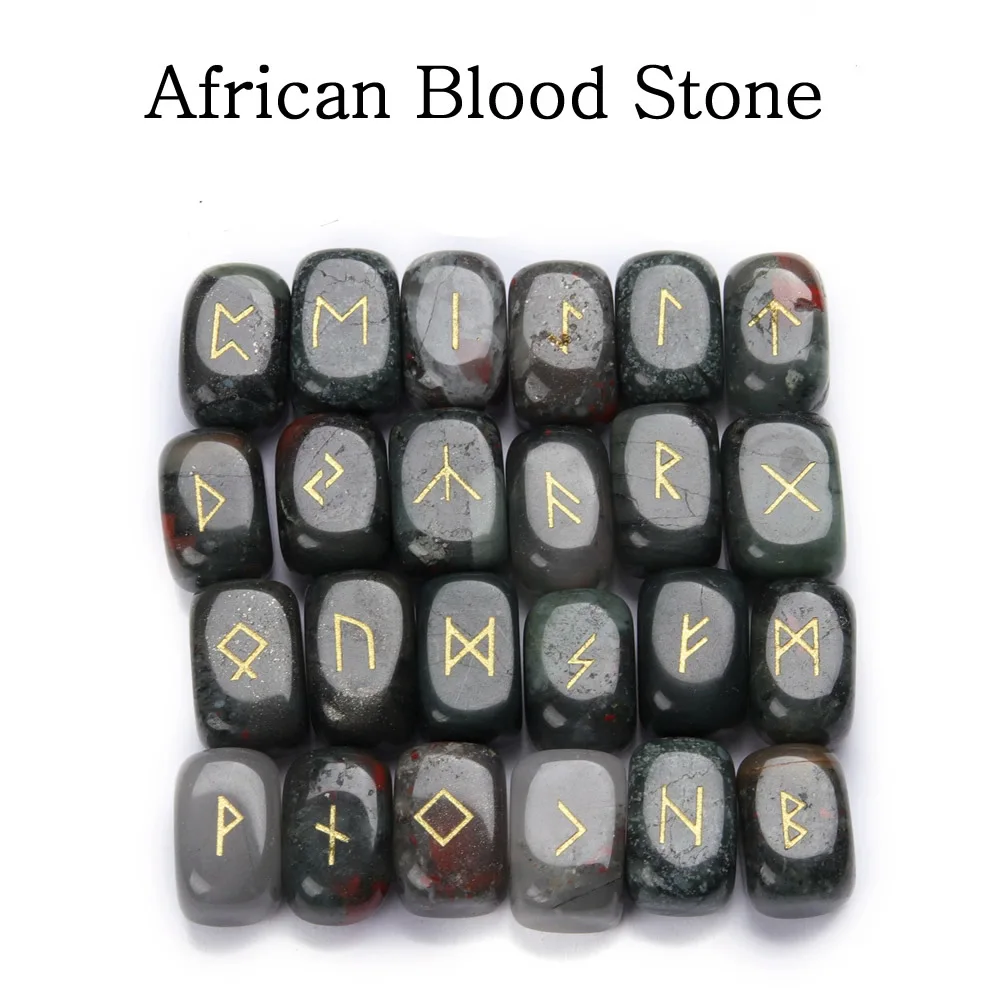 25pc/set European and American Natural Stone Rune Alphabet Accessories Natural Crystal Rune Tarotuni Divination Divination Props