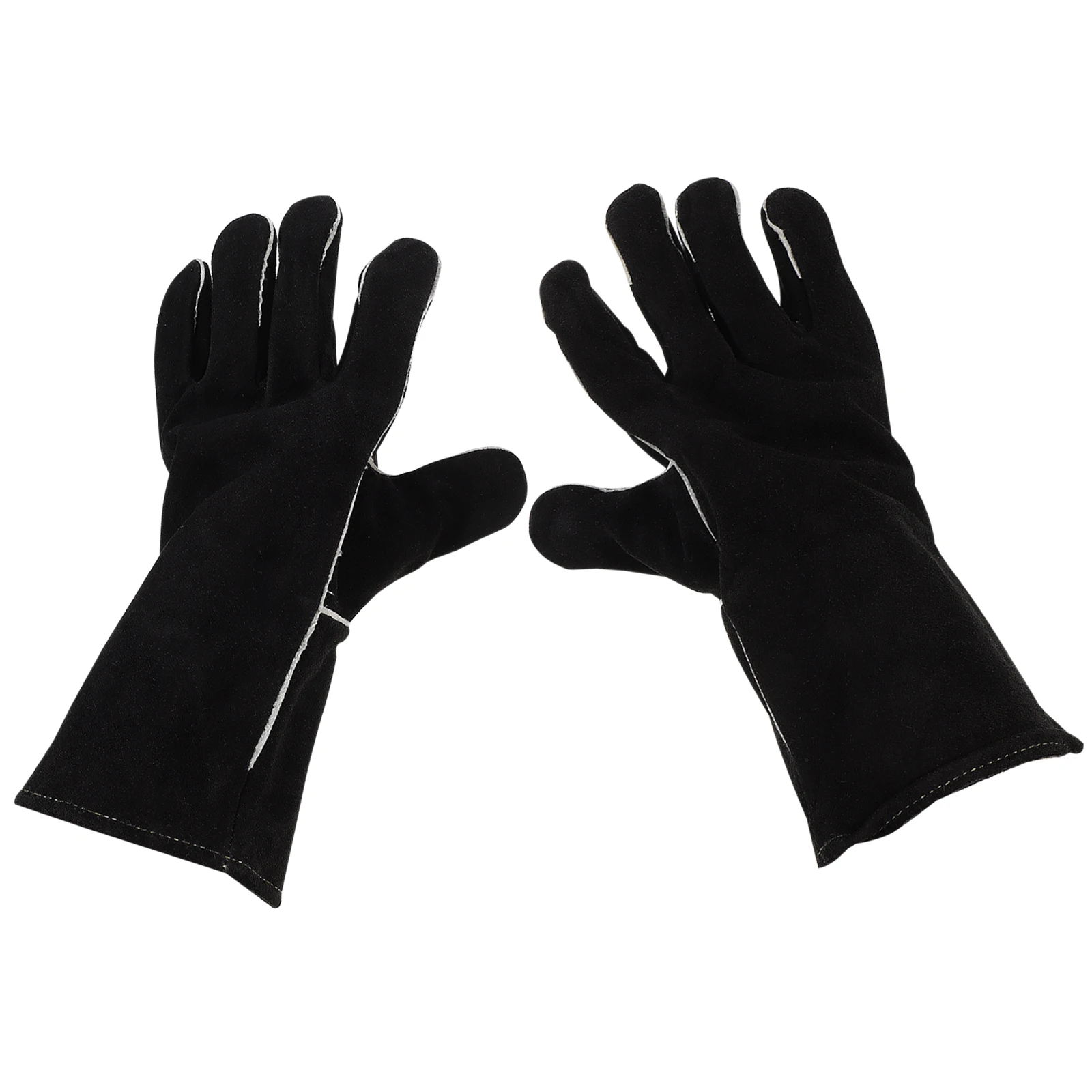 

Anti-scald BBQ Gloves Heat Resistant Fireproof Cowhide Grill Strong Grip Thickened Kitchen Microwave Oven Mitts Wonderful Five