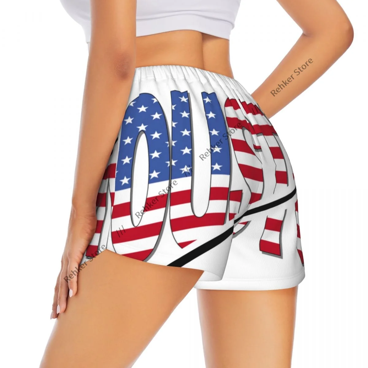 

Шорты для йоги для женщин, шорты для фитнеса, байкерские спортивные шорты для бега, быстросохнущая спортивная одежда с флагом Хьюстона и карманом