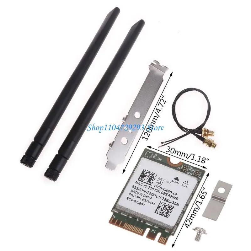 Y2GD Dual Band BCM94350Z 00JT493 การ์ดเครือข่าย WiFi ครึ่ง Mini PCIE 802.11AC 100MBPS Wireless WLAN
