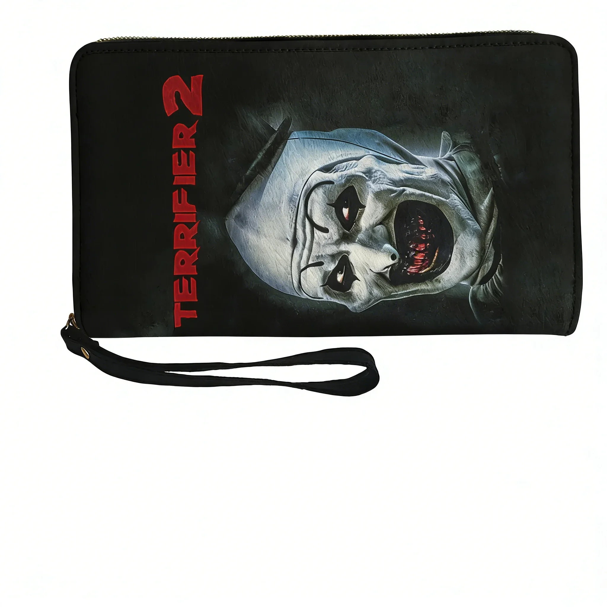 

Terrifier Clown halloween Custom Wallet Purse Mens Womens Teenagers Zipper Long Wallets Double Print Portable Wallet Gift Bag