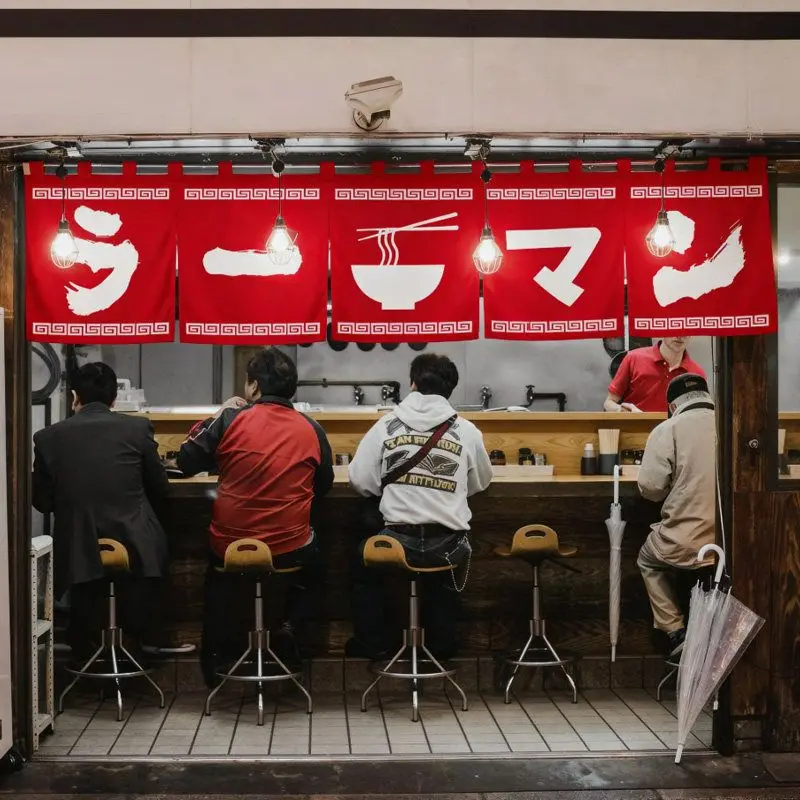 VIKAMA Japanese Hanging Banner Noren Curtain Ramen Shop Sign Flag Izakaya Restaurant Store Front Wall Decor Partition Curtain