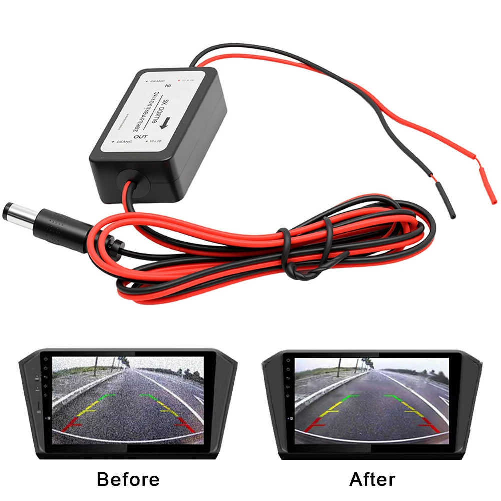 Rectifier DC 12V Power Car Rear View Camera Power Relay Capacitor Auto Car Camera Filter Relay Capacitor Filter Connector