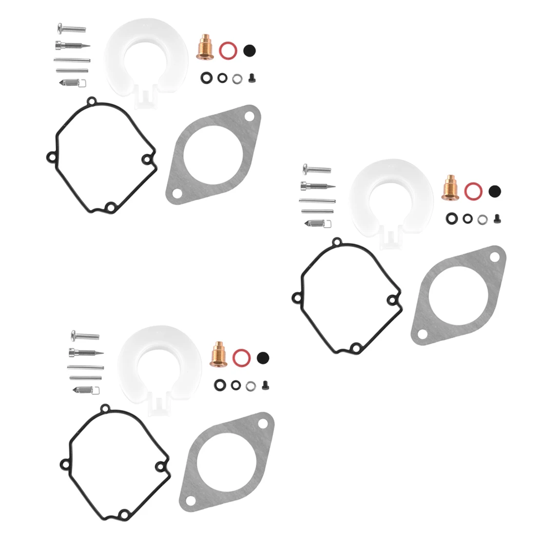 6H1-W0093-01 3 Sets Carburetor Repair Kit 6H1-W0093-00 Fit for Yamaha Outboard 75 80 85 90 HP 2T Engine