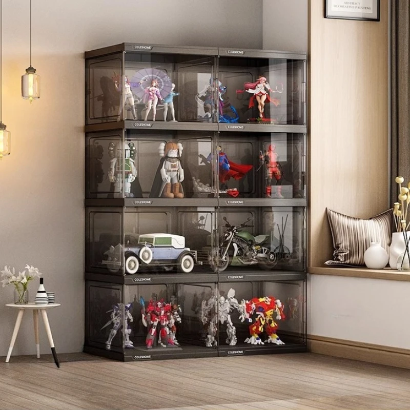 

Toy Cabinet Display Stand Transparent Toy Shelf Imitation Acrylic Storage Box Lego Building Block Model Figure Cabinet Modern