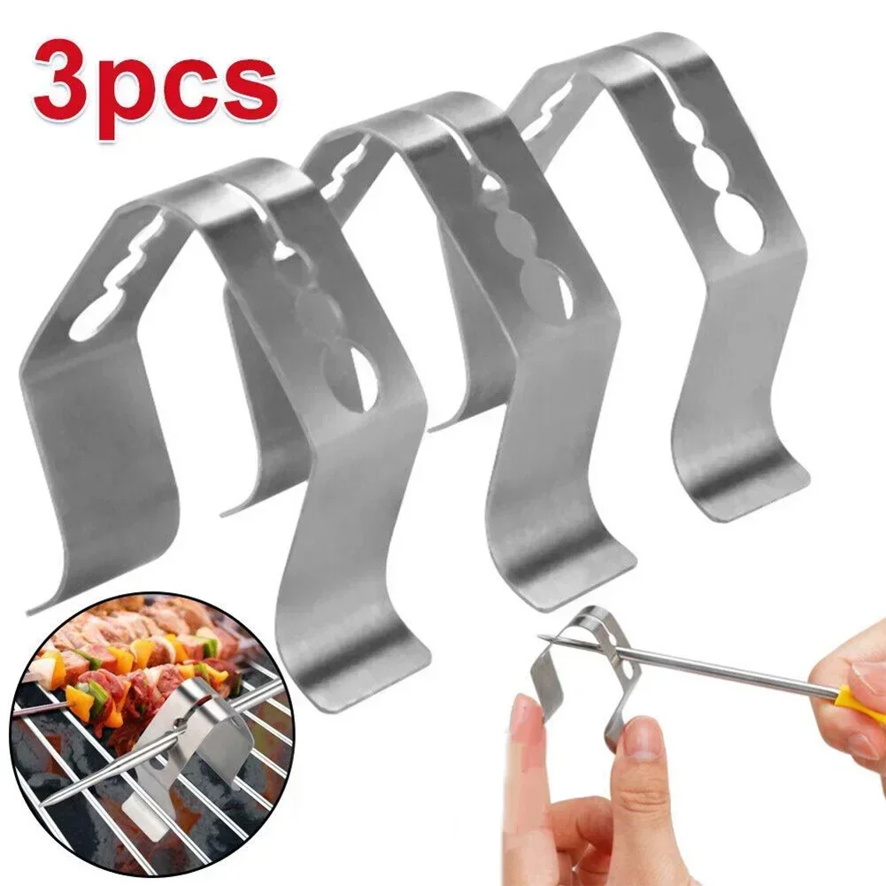 3x Clips OfMeat BBQ Probe Clip Holder For Maverick, MeasuPro, Grill Stainless Steel Barbecue Probe Clips Picnic Holders