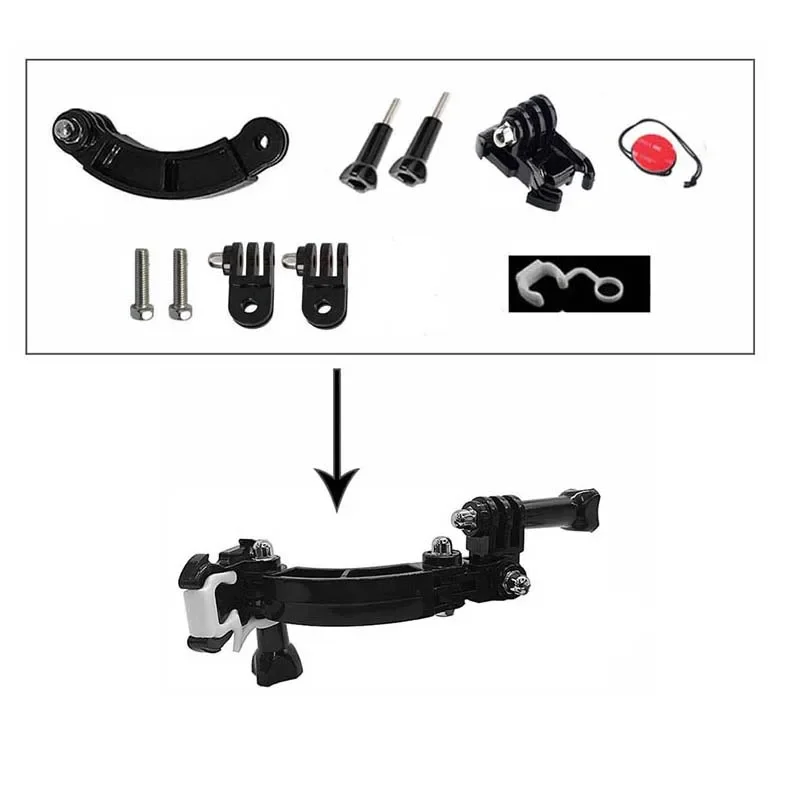 33 in 1 Helmet Extension Arm 3 Ways Motorcycle Helmet Bracket Adjustable rod set For GoPro Hero 8 7 6 5 4 Dji Osmo Action Camera