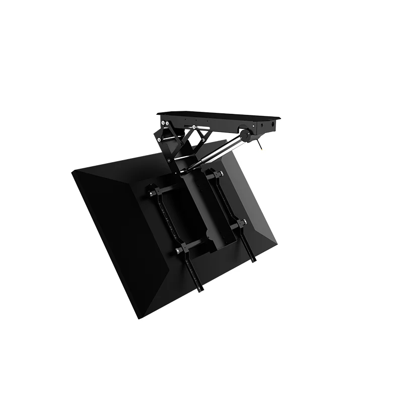 Remote control flip type invisible ceiling TV bracket mechanical