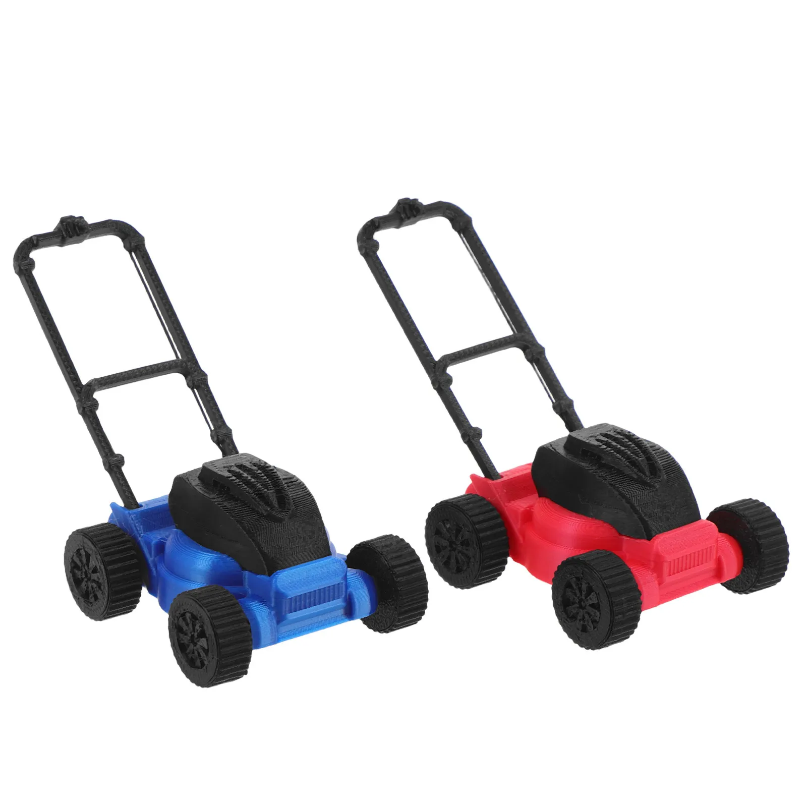 2Pcs Realistic Mini Lawn Mower Dollhouse Landscaping Tool Set for Micro Garden Decoration Miniature Yard Mower Plastic Safe