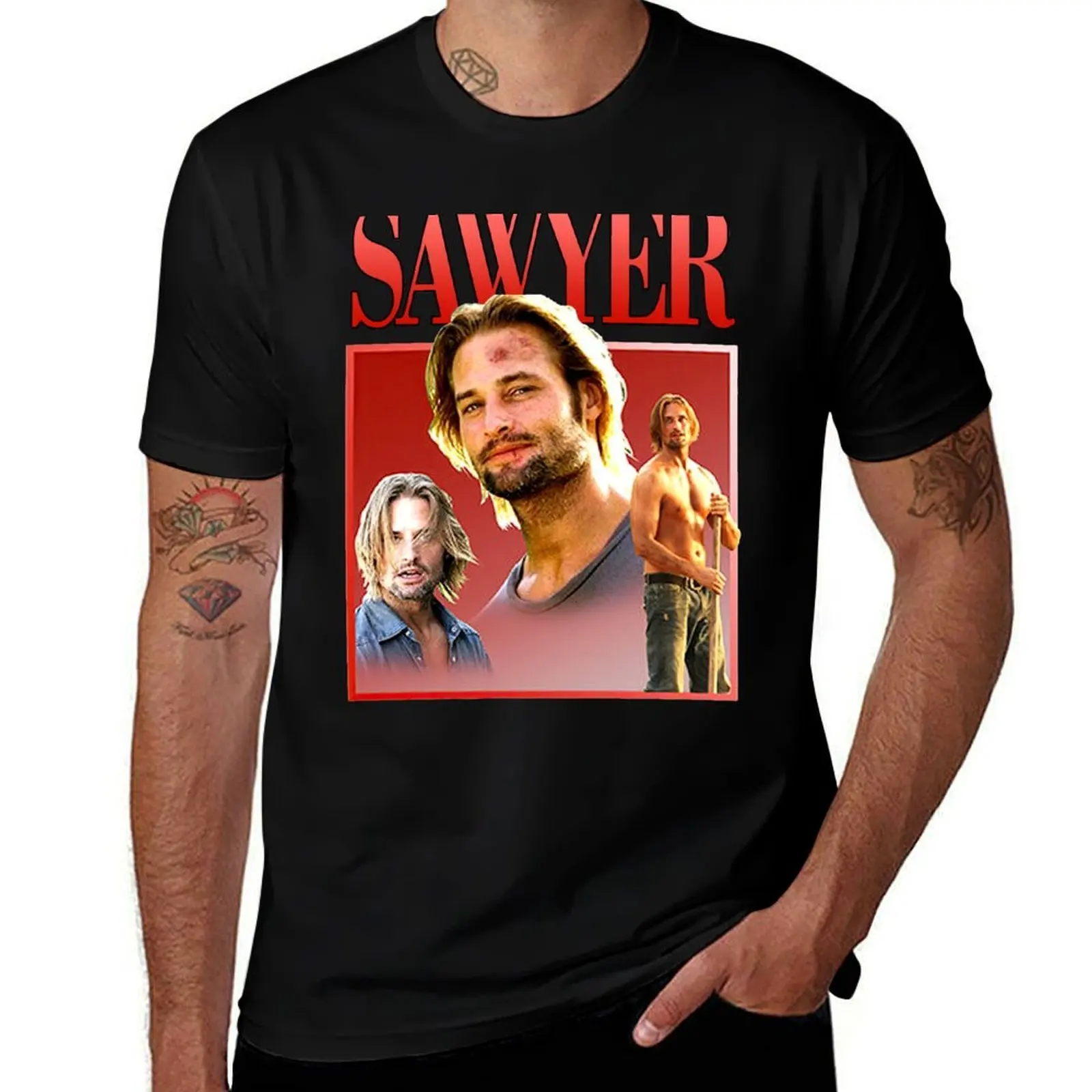 

Sawyer-From-Lost-Homage T-Shirt man t shirt graphic t shirts with prints g man t shirts for men T-Shirt