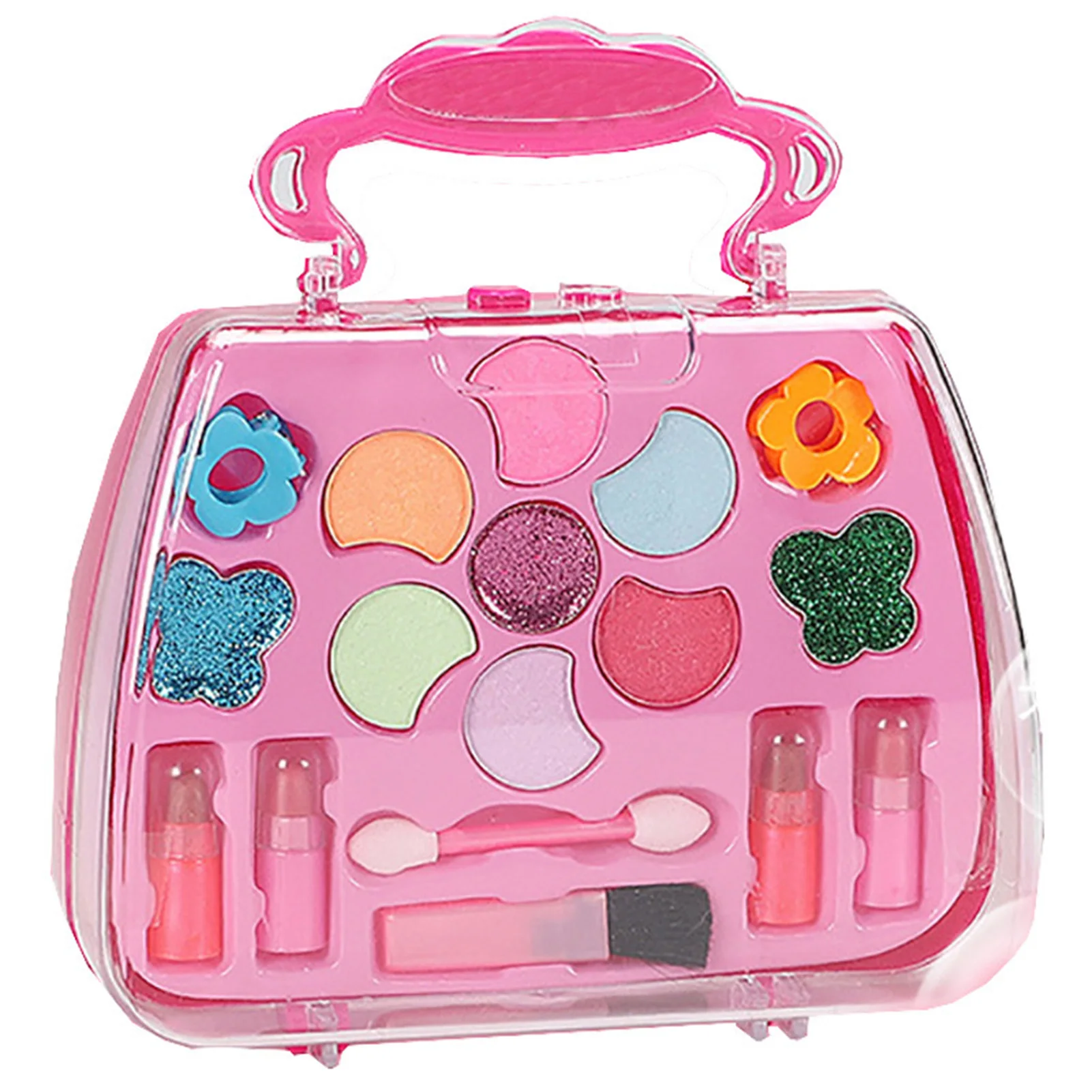 

Kids Makeup Suitcase Play House Kit Safe & Non-Toxic Real Makeup Girl Toys for Little Girls Birthday Gift