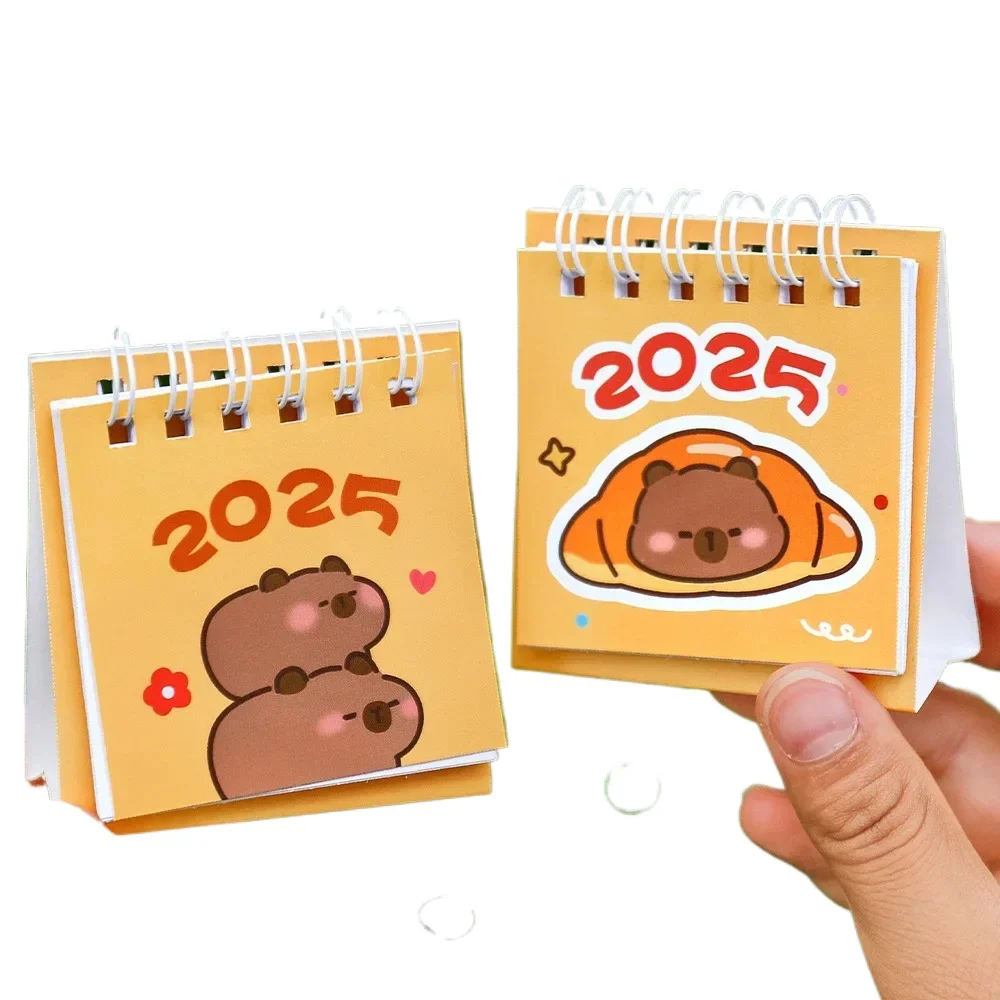 2025 Capybara Cartoon Calendar Simple Desk Refreshing Mini Desktop Note Coil Calendar Book Office School Supplies christmas gift