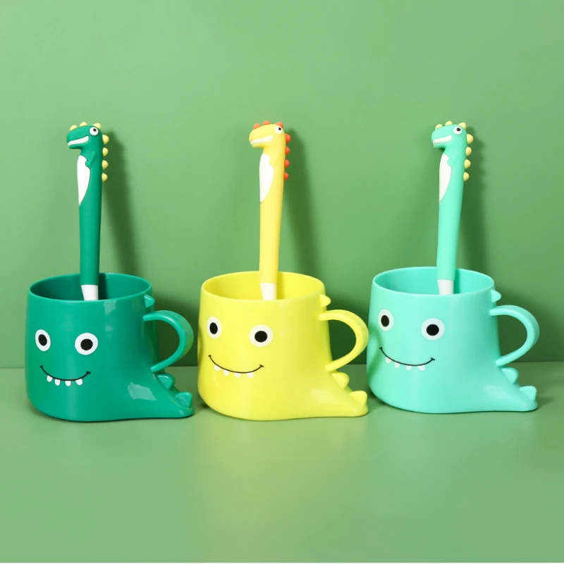 1pc Cartoon Cute Dinosaur Toothbrush Cup Kids Toothbrush Cup Children Mouthwash Cup Water Cup Drinking Cup Bathroom Accessories