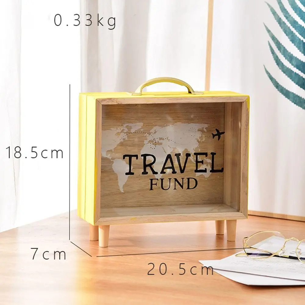 

Durable Square Large Capacity Wooden Photography Prop Children'S Sundry Storage Box Savings Tank Money Box Birthday Gift