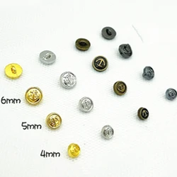 30Pcs Mini Buttons 4/5/6mm Metal Doll Clothes Round Buckles Button for Small Handmade Garment Sewing DIY Craft Needlework