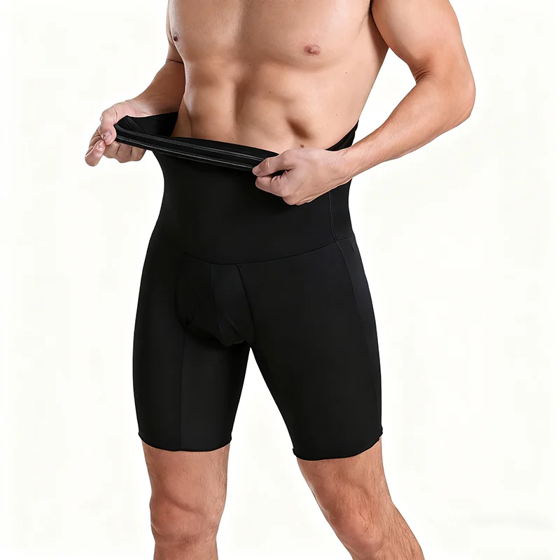 

Men's Tummy Control Shorts Body Shaping Butt-Lifting Training Pant Compression Shorts Elastic Waist-Enhancing Graphene Crotch