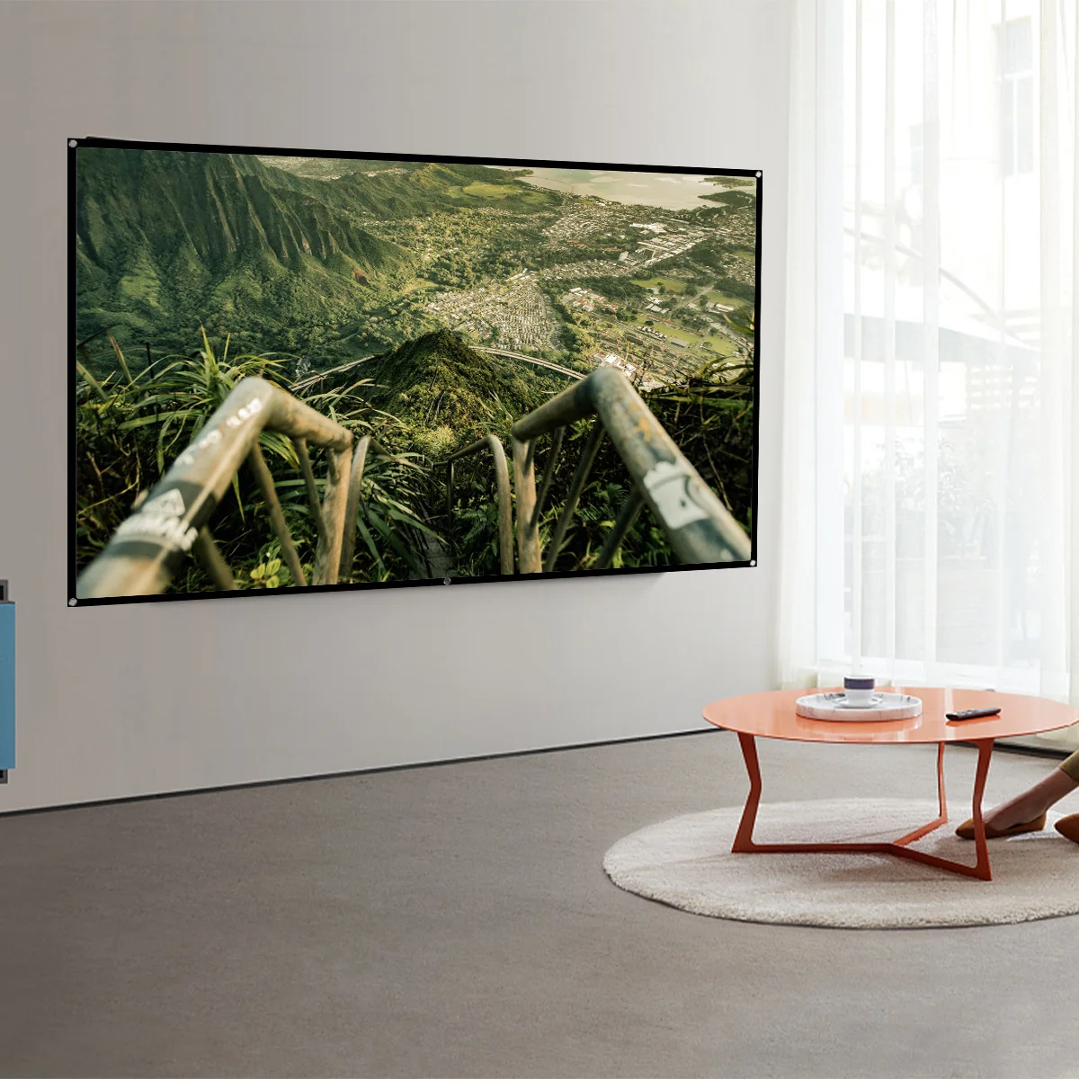 

1Set Portable Projector Screen Cloth Folding Waterproof High-Quality Polyester for Home Cinema Outdoor Events 160 Degree