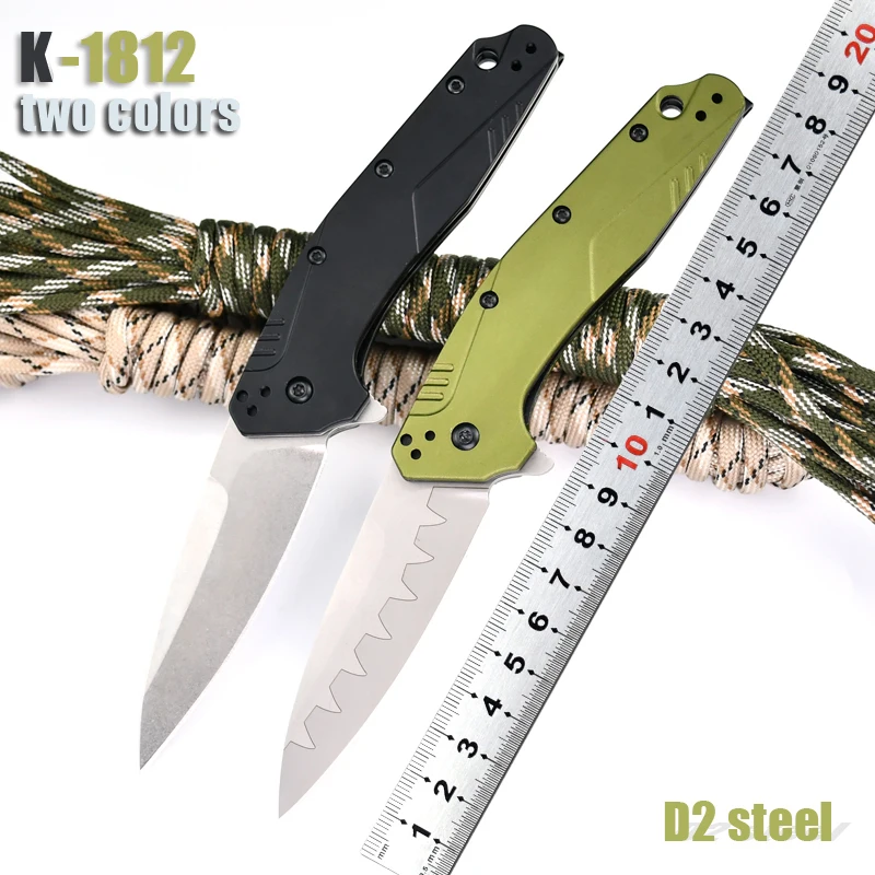 KS 1812 Outdoor folding knife D2 Steel aluminum handle Survival Portable Field knives Camping equipment knives Cutting Tool