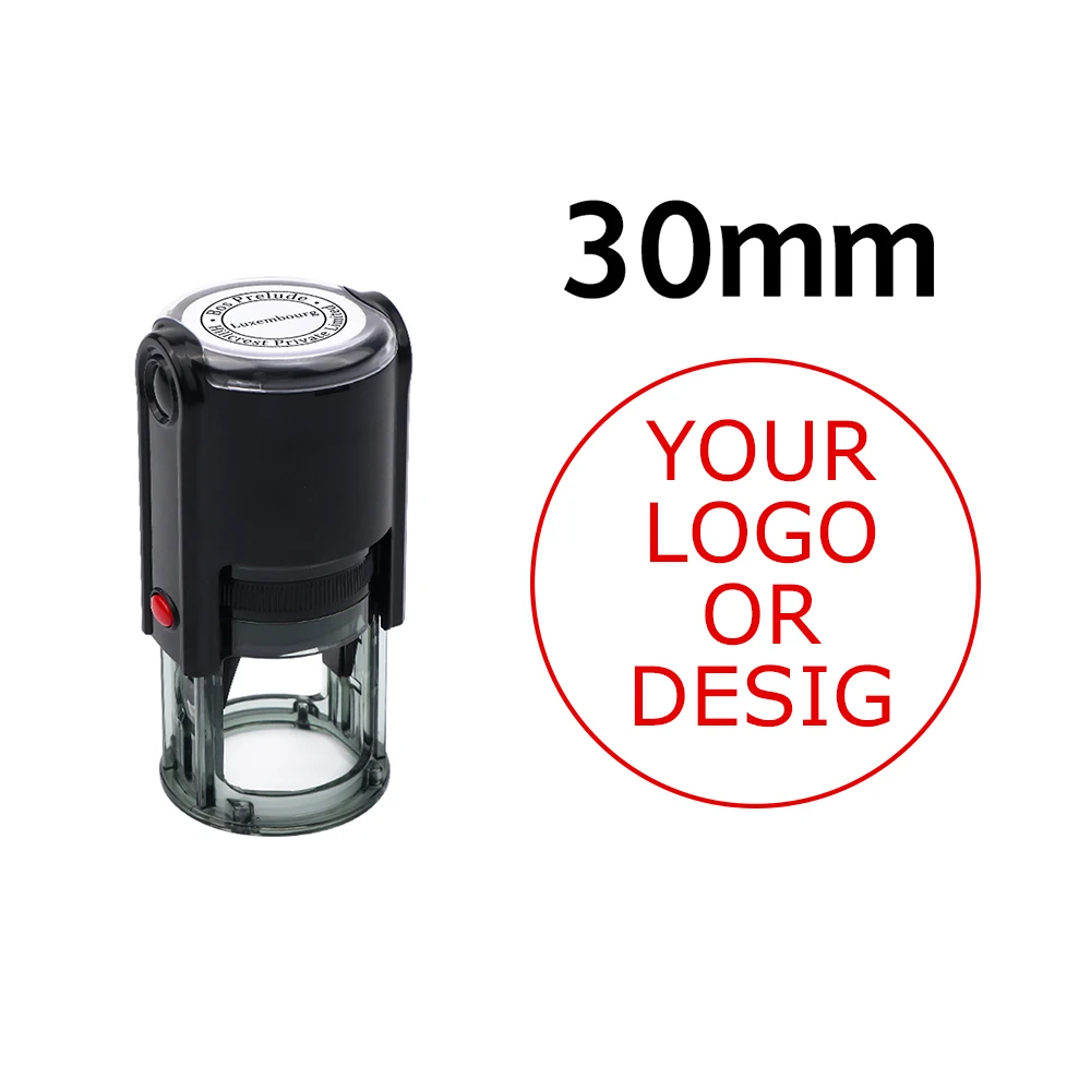 Benutzerdefinierter selbstfärbender Stempel 25/30/40/50 mm rundes Logo-Design P personalisierter Presstyp-Tintenstempel für Hochzeitseinladungsumschläge