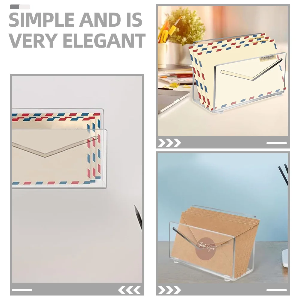 

1Set Clear Acrylic Desktop Mail Organizer for Table Letters Documents Storage Rack Home Office School Desk Holder