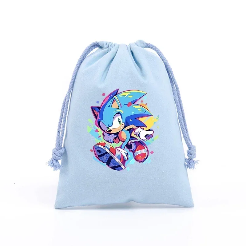 Bolsa de regalo con cordón sónico, bolsa de cosméticos con dibujos animados de Anime para niño, bolsa organizadora de almacenamiento portátil, bolsa de aseo con bolsillo de tela para regalo