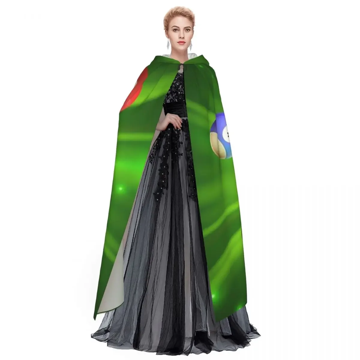 Free Vector Bingo Balls Illustration Long Hooded Cloak Witch Medieval Costume Cosplay Cape HalloweenCoat Adult Unisex
