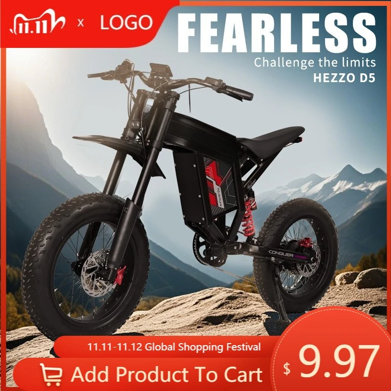 DXY electric off-road motorcycle adult pedal two-wheel long battery life bicycle 60V30AH long battery life