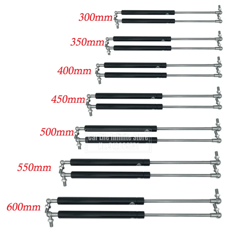 2PCS 1100N 300/350/400/450/500/550/600mm Universal Strut Bars Gas Spring Support Car Caravans Door Windows Hatches Boat Bus