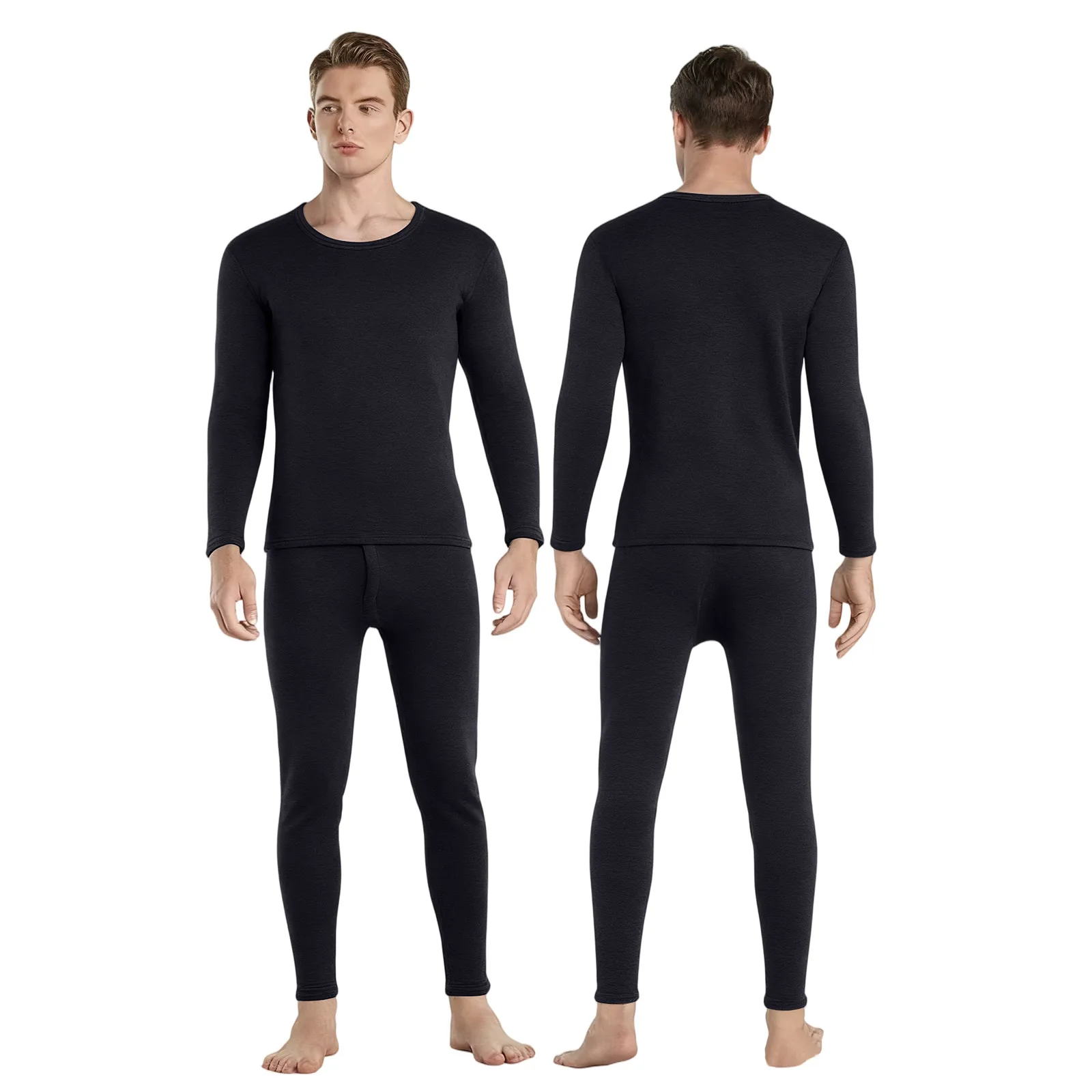 الرجال الملابس الداخلية الحرارية رقيقة قاعدة القطن سترة الشتاء الحرارية قميص قمم السراويل مجموعة الملابس الحرارية مجموعة التزلج الملابس الداخلية مجموعة #3