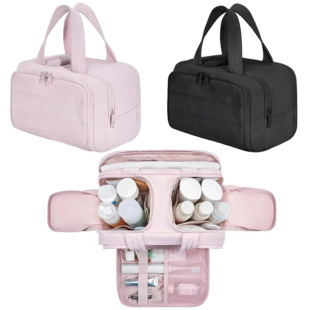 Personalized custom Large Capacity Cosmetic Bag Female Travel Wash Handbag Bathroom Partition Shower Makeup Pouch Waterproof