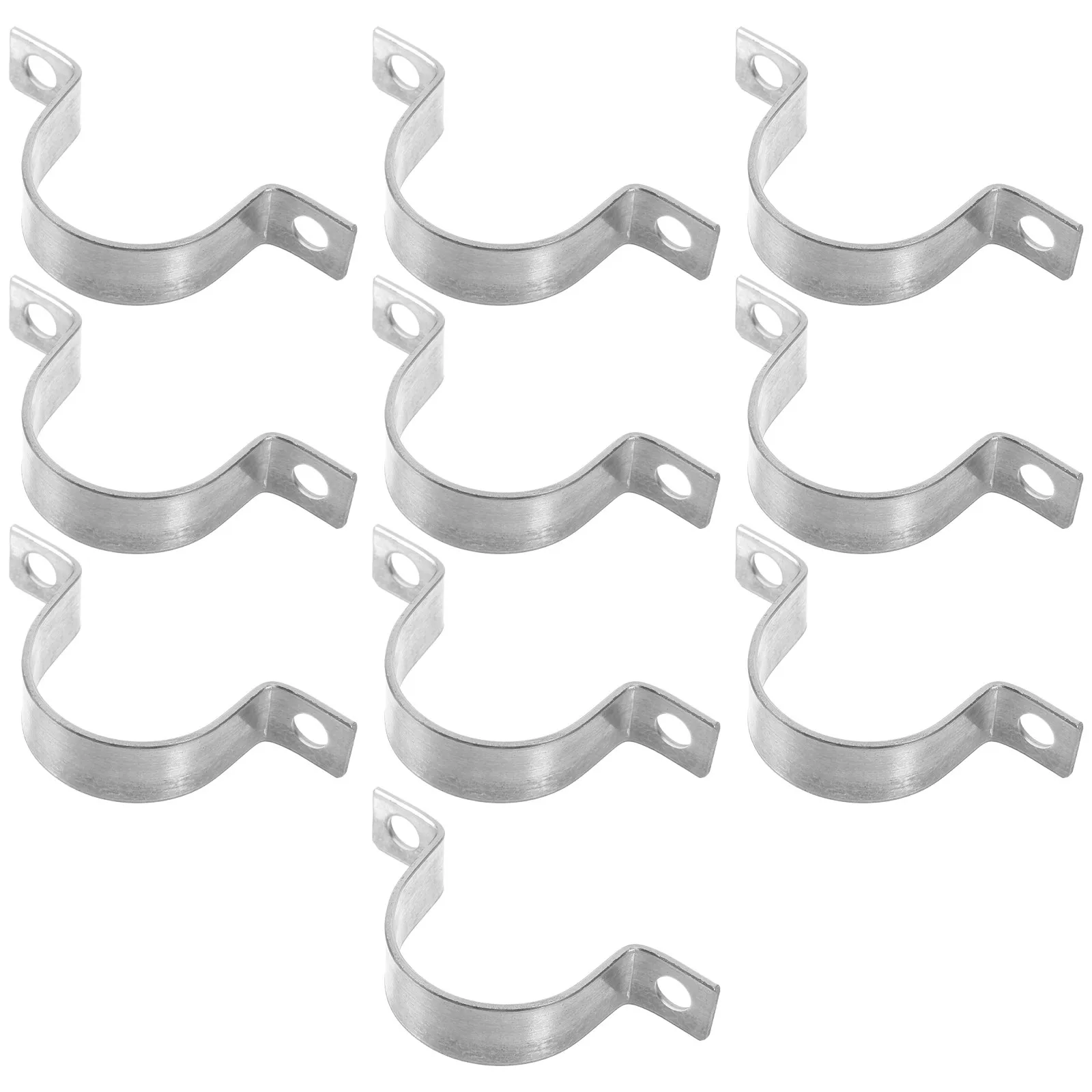 

10Pcs Horseback Pipe Clamp Galvanized Thickened Sturdy Wall Mount Round Tube Strap Cable Fixing Durable Clamps